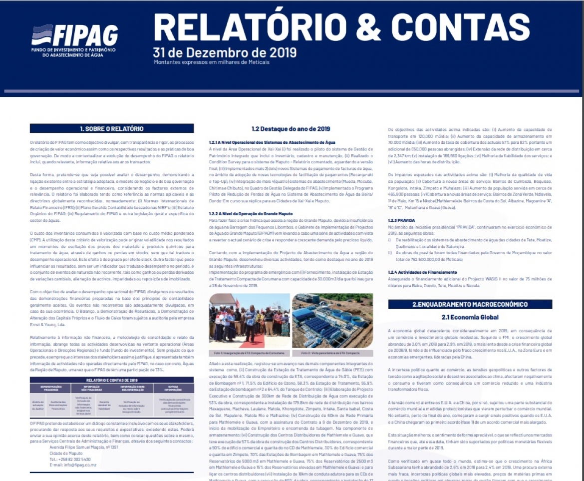 FIPAG publica Relatório e Contas 2019
