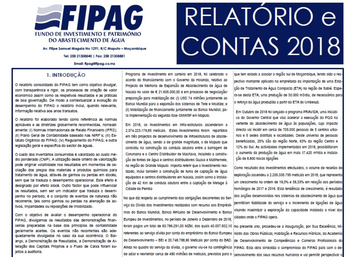 Relatório e Contas 2018